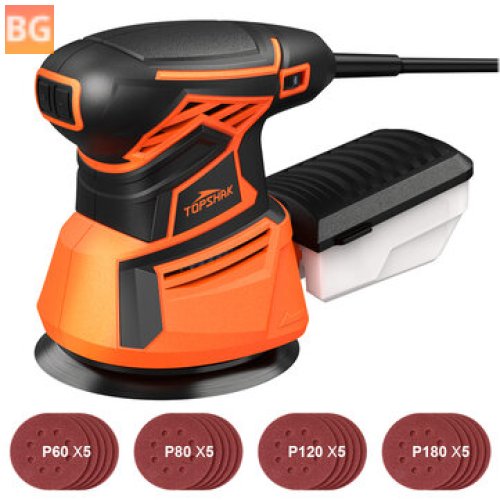 TS-SD5 350W Rotary Sander - 20Pcs sandpapers hand sander dust collection box