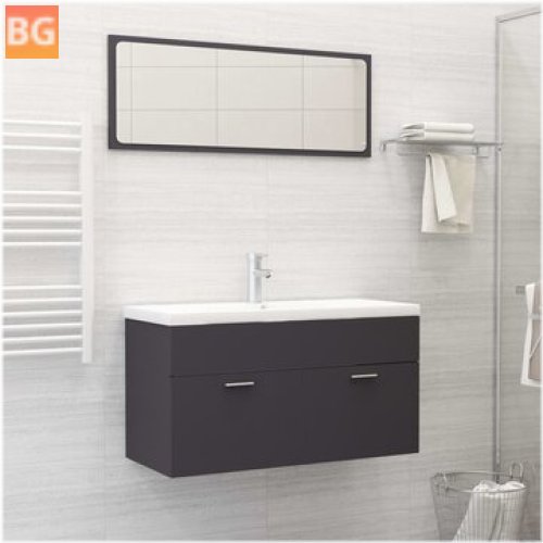 Gray Bathroom Furniture Set with Chipboard Top