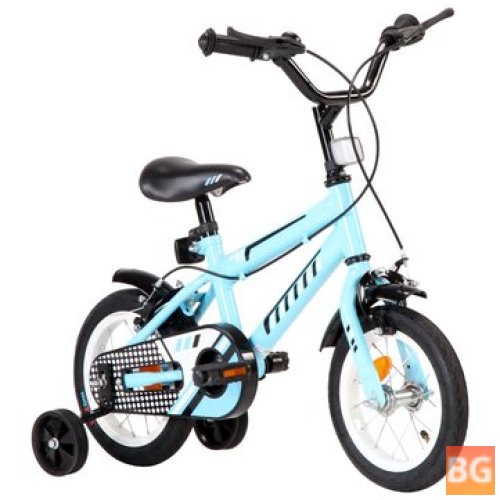 Kids Bike with Front Carrier - Black and Blue