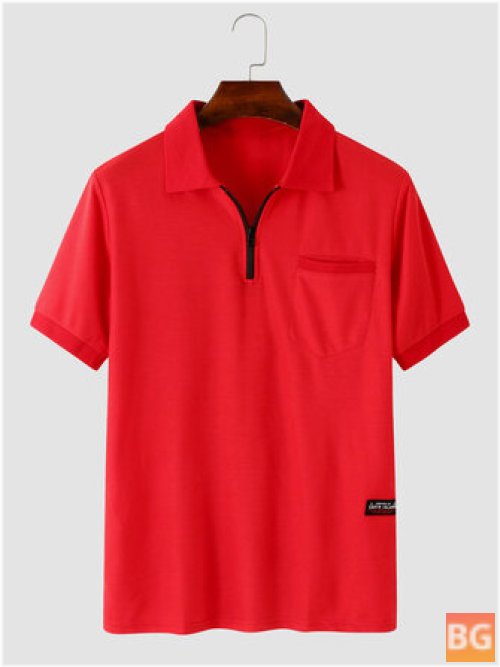 Short Sleeve Polo Shirt with Men's Stripes Design