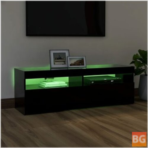 TV Cabinet with LED Lights - Black 47.2