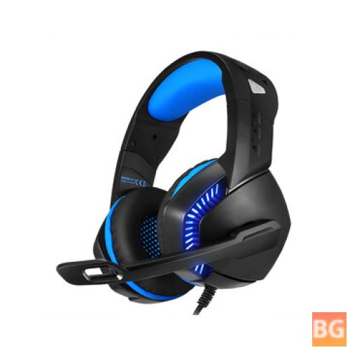 USB Gaming Headset with Dazzling Optical Headset, 50mm Drive Unit, 120° Rotating Microphone, 4D Powerful Bass, and 3.5mm Audio Plug