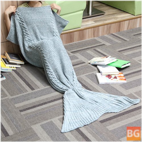 Adult Yarn Knitted Mermaid Tail Blanket - Super Soft Sofa Bed Mat