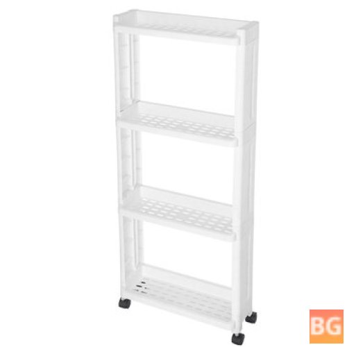 Kitchen Storage Rack for Slides - Movable Assemble - Plastic - Bathroom - Shelf Wheels - Space Saving - Organizer