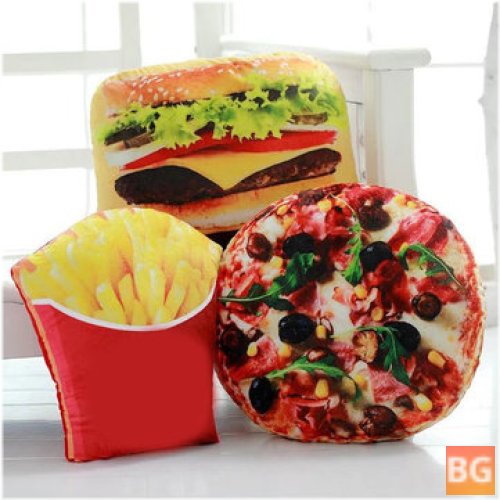 Pillow with Pizza Cola and Hamburger Chips