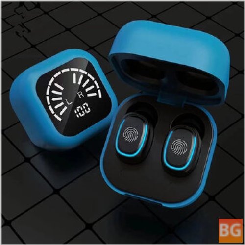 Bluetooth 5.2 Earphones with LED Power Display and Waterproof Sport HiFi Headset