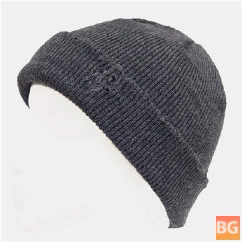 Knit Hat with a Broken Hole - Autumn Winter