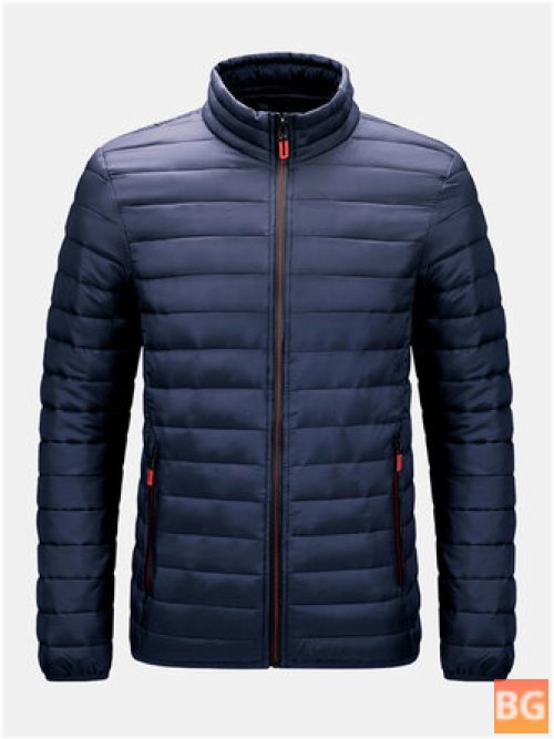 Mens Basic Zip Front Quilted Coats