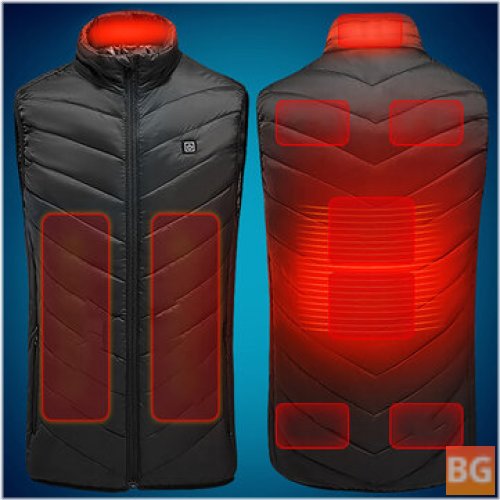 Electric Vest Heated Jacket 9 Heat Area, USB Thermal Warm Winter Body Warmer