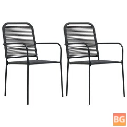 2 pcs Cotton Rope and Steel Garden Chairs