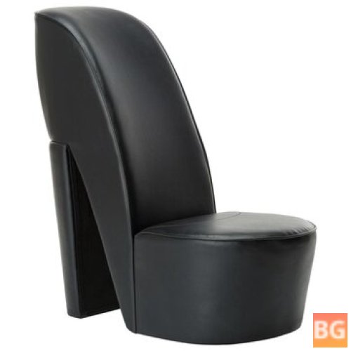 Black Leather High Heel Chair