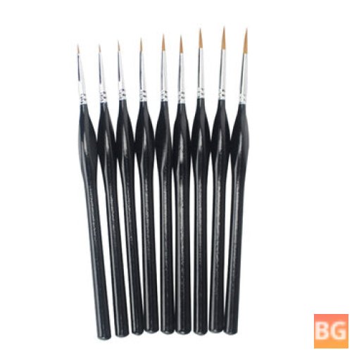 9-Piece Black Brush Pen Set for Watercolor and Oil Painting