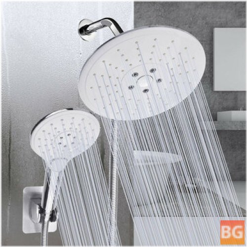 Rainfall shower head combo with large angle adjustable shower head and square round water-saving pressurized top spray