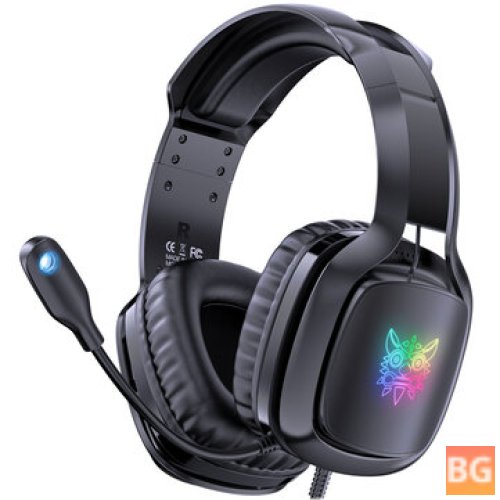 Onikuma X21 RGB Gaming Headset - GB Light Stereo Noise Cancelling Headphones with Mic Audio Adapter