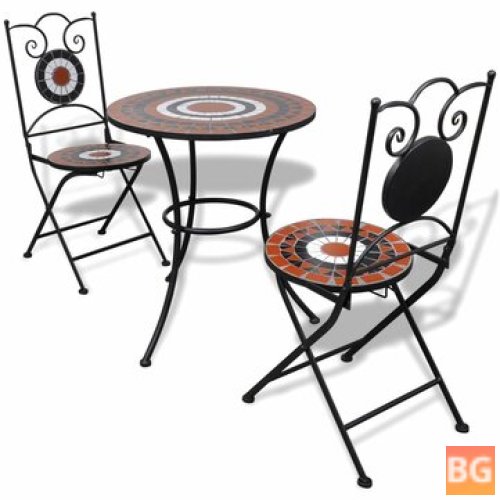 Bistro Set with Ceramic Tile and White