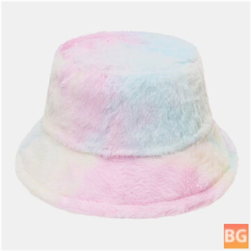 All-match Casual Bucket Hat with Rainbow Hair Gradient