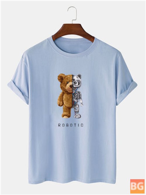 Bear Graphic Cotton T-Shirt for Men