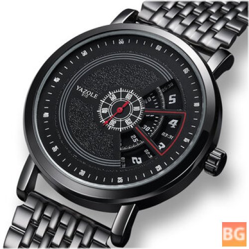 Wristwatch with Quartz Movement and Unique Design