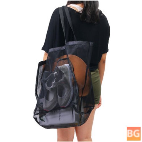 Tote Bag with Oversized Pockets - Mesh