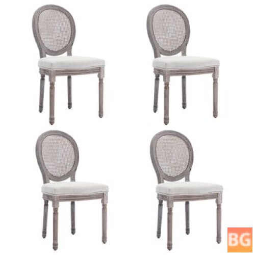 Cream Fabric Dining Chairs (Set of 4)