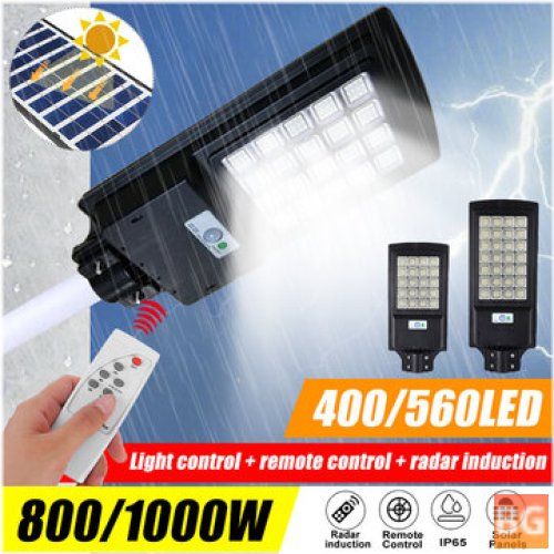 800W/1000W Solar LED Street Light with PIR Motion Sensor & Remote Control