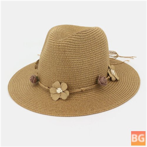 Sunscreen Travel Beach Sun Hat - Elegant Jazz Hat Straw Hat