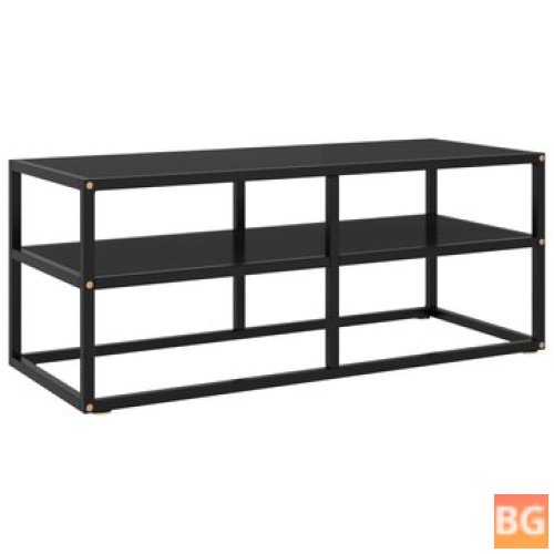 TV Cabinet - Black with Glass 39.4