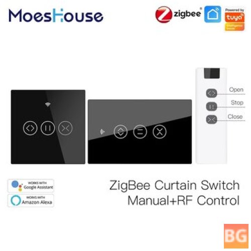 RF 433MHz Smart Touch Curtain Switch with Relay - Works with Alexa Google Home