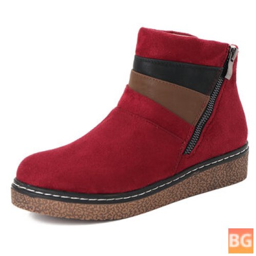 Zipper Boot with Casual Slipping Design