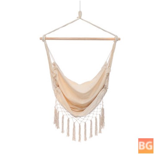 Hanging Hammock Chair with Tassel and Cotton Rope