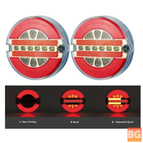 24V LED Rear Neon Tail Lights for Trucks with Sequential Indicators