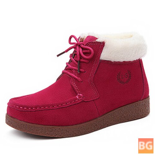 Comfortable Lace Up Ankle Snow Boots for Winter