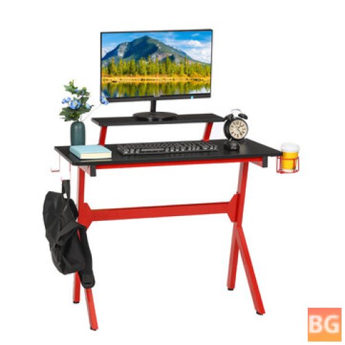 Ergonomic Gaming Desk with Cup Holder for iMac