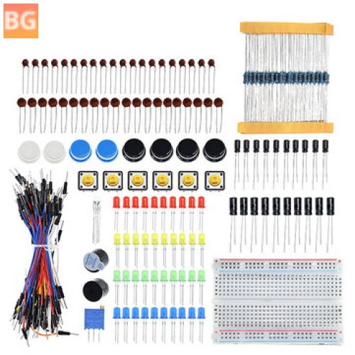 UNOR3 Starter Kit with Breadboard, Resistor, LED, Capacitor and Jumper Wires