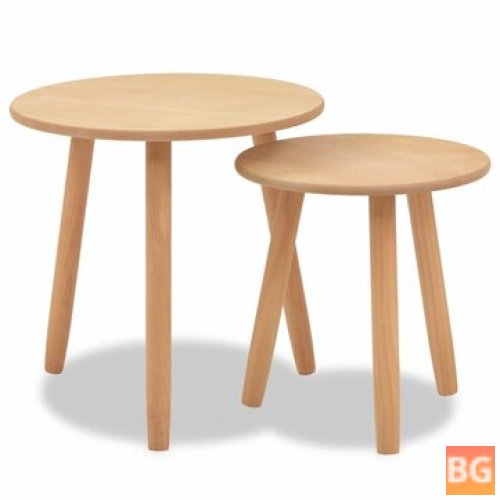 2-Piece Solid Wood Side Table Set