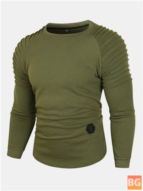 Men's Solid Fleece Pullover Sweatshirt