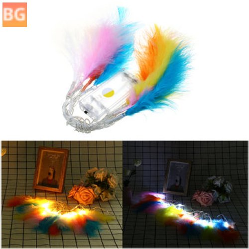1.3M 10LED Colorful Feather String Christmas Light for Xmas Party Decor