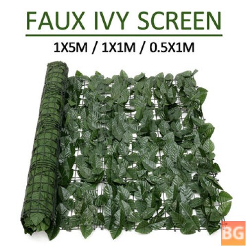 Green Outdoor Faux Plant Ivy Leaf Screening Fence