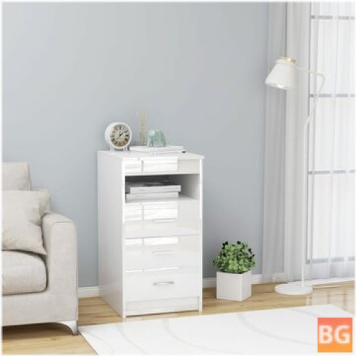High Gloss White Drawer Cabinet