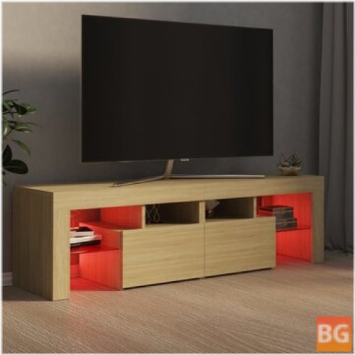 TV Cabinet with LED Lights - Sonoma Oak