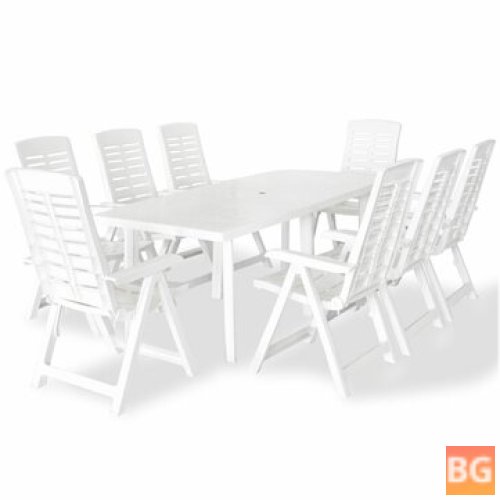 White Outdoor Dining Set (9 pieces)