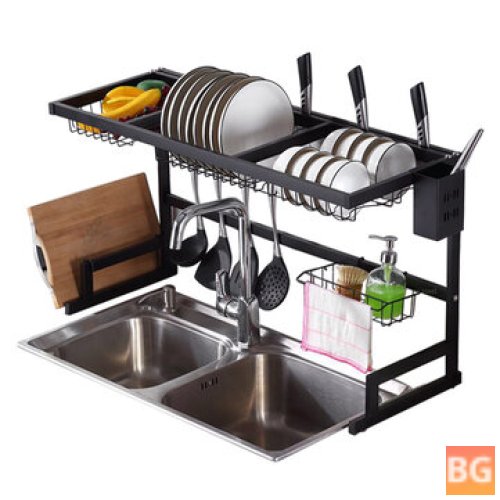 Stainless Steel Sink Rack with Cutlery Holder