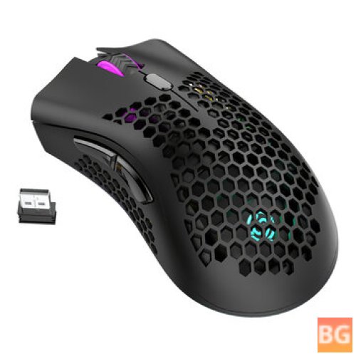 K-snake BM600 Wireless Mouse - Hollow Honeycomb 1600DPI 7 Buttons - Ergonomic RGB Optical Mouse for Computers Laptops PC Gamer