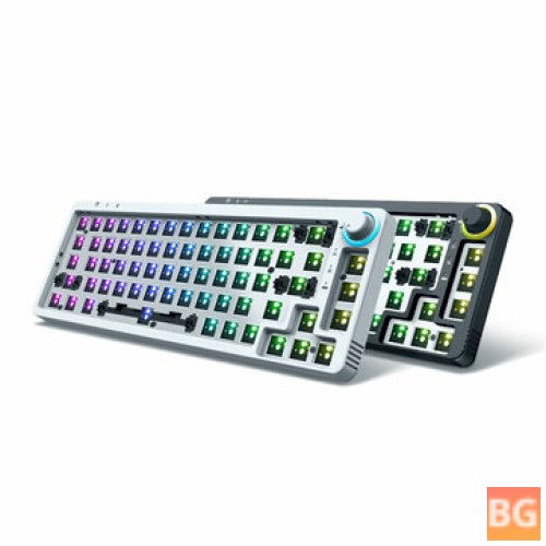 GAMAKAY LK67 Keyboard Customized Kit - 67 Keys RGB Hot Swappable 3pin/5pin Switch - 65% Programmable Triple Mode Wired bluetooth 5.0 2.4GHz Keyboard Kit NKRO PCB Mounting Plate Case with Rotate Button Custom Keyboard