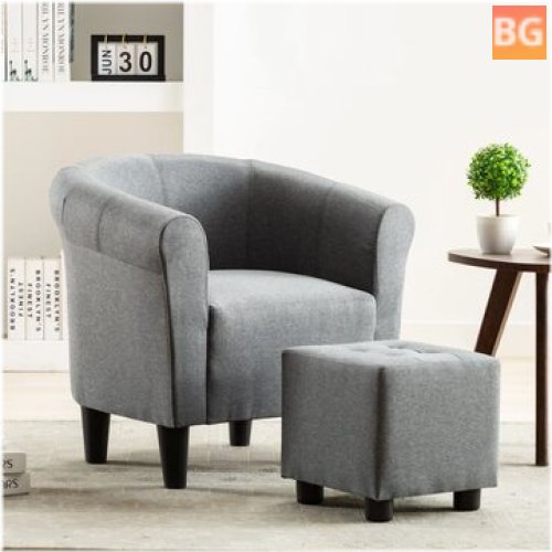 2-piece Armchair Set with Fabric Light Gray