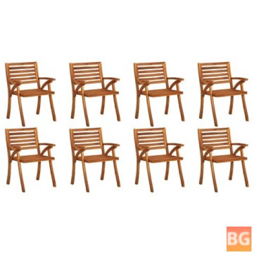 8-Piece Solid Wood Garden Chairs