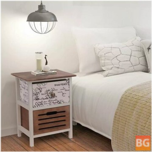2-pc Wood Bedside Table
