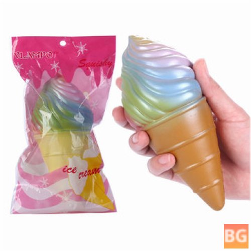2PCS Vlampo Squishy Rainbow Ice Cream Cone Licensed Slow Rising Toy - Licensed Collection