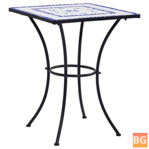 Table with Blue and White Design