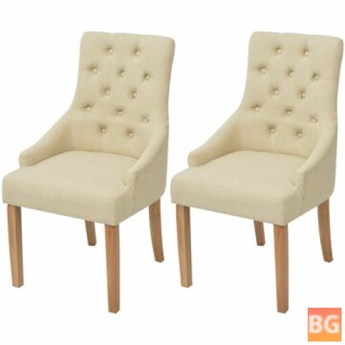 2-pc Fabric Cream Dining Room Chairs
